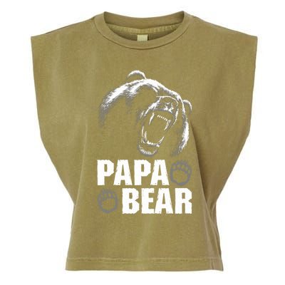 Papa Bear Dad Fathers Day Cool Gift Garment-Dyed Women's Muscle Tee