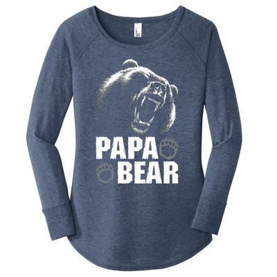 Papa Bear Dad Fathers Day Cool Gift Women's Perfect Tri Tunic Long Sleeve Shirt