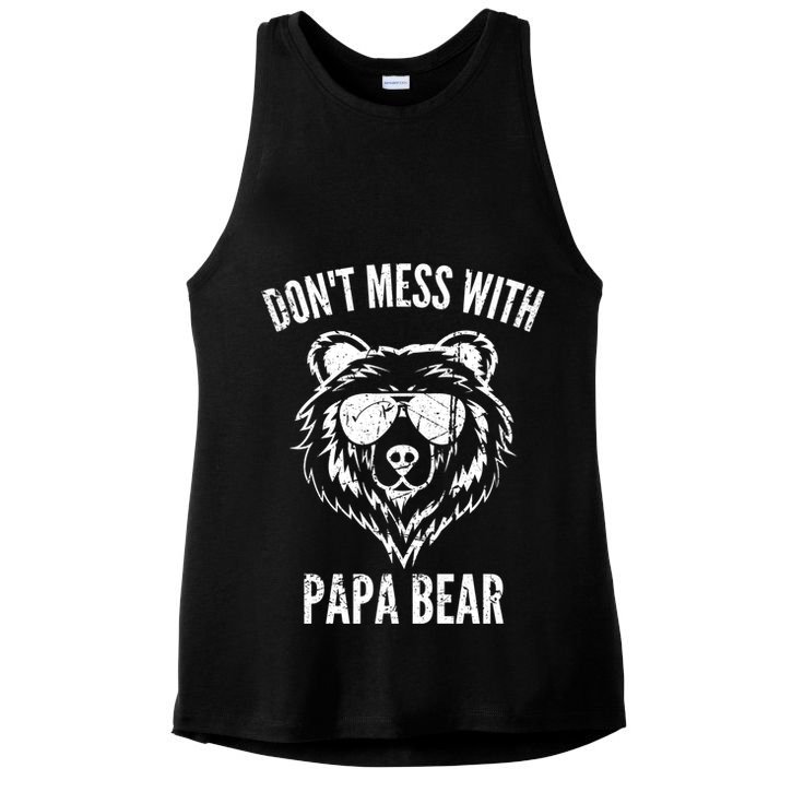 Papa Bear Design Dont Mess With Papa Bear Funny Fathers Day Meaningful Gift Ladies PosiCharge Tri-Blend Wicking Tank