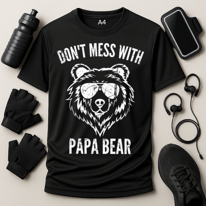Papa Bear Design Dont Mess With Papa Bear Funny Fathers Day Meaningful Gift Cooling Performance Crew T-Shirt