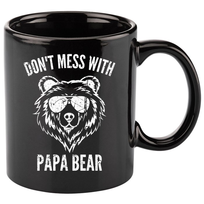 Papa Bear Design Dont Mess With Papa Bear Funny Fathers Day Meaningful Gift 11oz C Handle Ceramic Mug