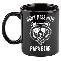 Papa Bear Design Dont Mess With Papa Bear Funny Fathers Day Meaningful Gift 11oz C Handle Ceramic Mug