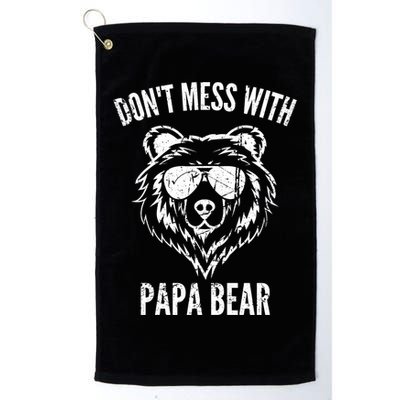 Papa Bear Design Dont Mess With Papa Bear Funny Fathers Day Meaningful Gift Golf Towel