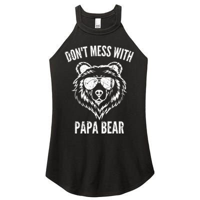 Papa Bear Design Dont Mess With Papa Bear Funny Fathers Day Meaningful Gift Women's Perfect Tri Rocker Tank