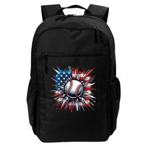 Patriotic Baseball Design Usa American Flag Boy 4th Of July Daily Commute Backpack