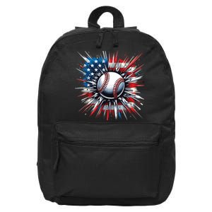 Patriotic Baseball Design Usa American Flag Boy 4th Of July 16 in Basic Backpack