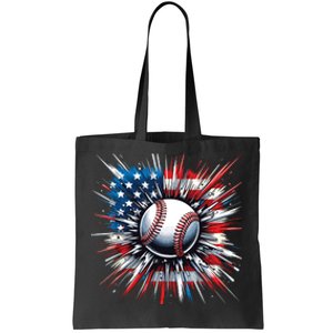 Patriotic Baseball Design Usa American Flag Boy 4th Of July Tote Bag