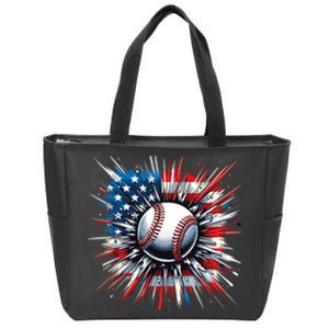 Patriotic Baseball Design Usa American Flag Boy 4th Of July Zip Tote Bag