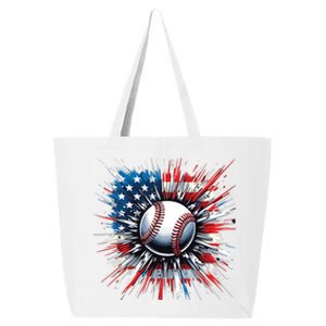 Patriotic Baseball Design Usa American Flag Boy 4th Of July 25L Jumbo Tote