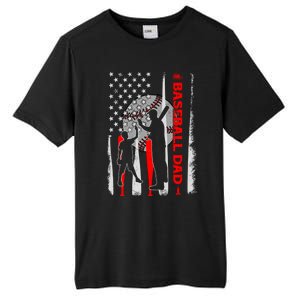 Proud Baseball Dad American Flag Fathers Day Gift Tall Fusion ChromaSoft Performance T-Shirt