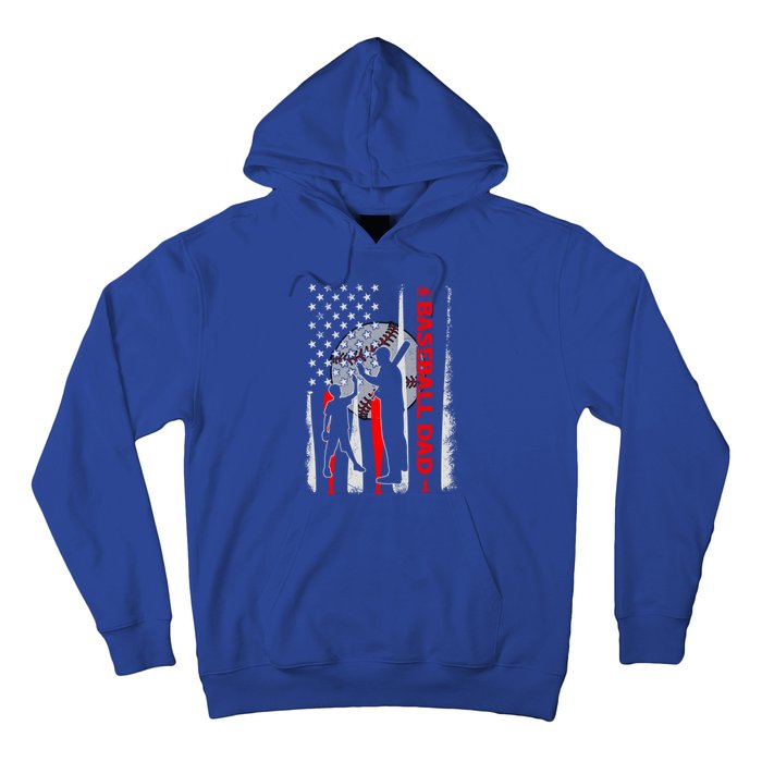 Proud Baseball Dad American Flag Fathers Day Gift Hoodie