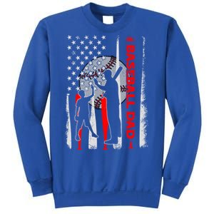 Proud Baseball Dad American Flag Fathers Day Gift Sweatshirt