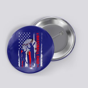 Proud Baseball Dad American Flag Fathers Day Gift Button