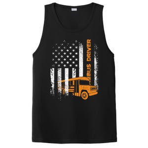 Patriotic Bus Driver USA American Flag - School Bus Driver PosiCharge Competitor Tank