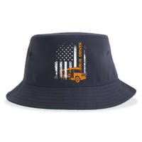 Patriotic Bus Driver USA American Flag - School Bus Driver Sustainable Bucket Hat