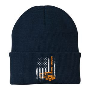 Patriotic Bus Driver USA American Flag - School Bus Driver Knit Cap Winter Beanie