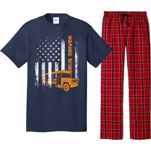 Patriotic Bus Driver USA American Flag - School Bus Driver Pajama Set