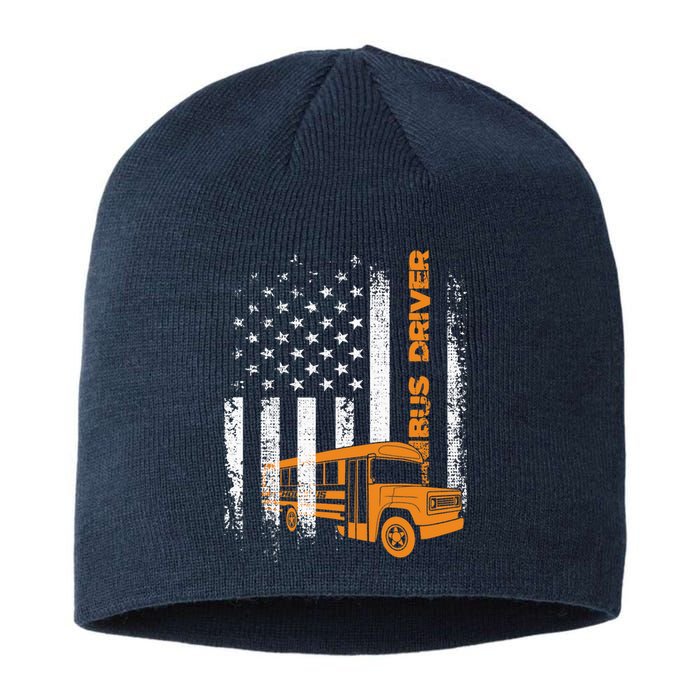 Patriotic Bus Driver USA American Flag - School Bus Driver Sustainable Beanie