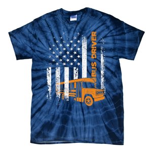 Patriotic Bus Driver USA American Flag - School Bus Driver Tie-Dye T-Shirt