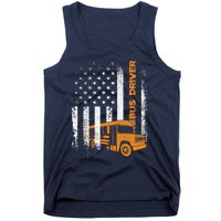 Patriotic Bus Driver USA American Flag - School Bus Driver Tank Top