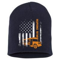 Patriotic Bus Driver USA American Flag - School Bus Driver Short Acrylic Beanie