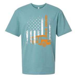 Patriotic Bus Driver USA American Flag - School Bus Driver Sueded Cloud Jersey T-Shirt