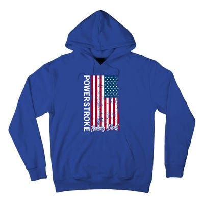 Powerstroke Burning Diesel American Flag Usa Great Gift Tall Hoodie