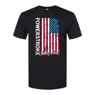 Powerstroke Burning Diesel American Flag Usa Great Gift Softstyle® CVC T-Shirt