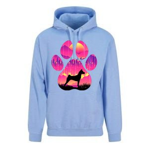 Paw Basenji Dog Mom Dad Mountains Sunset Unisex Surf Hoodie