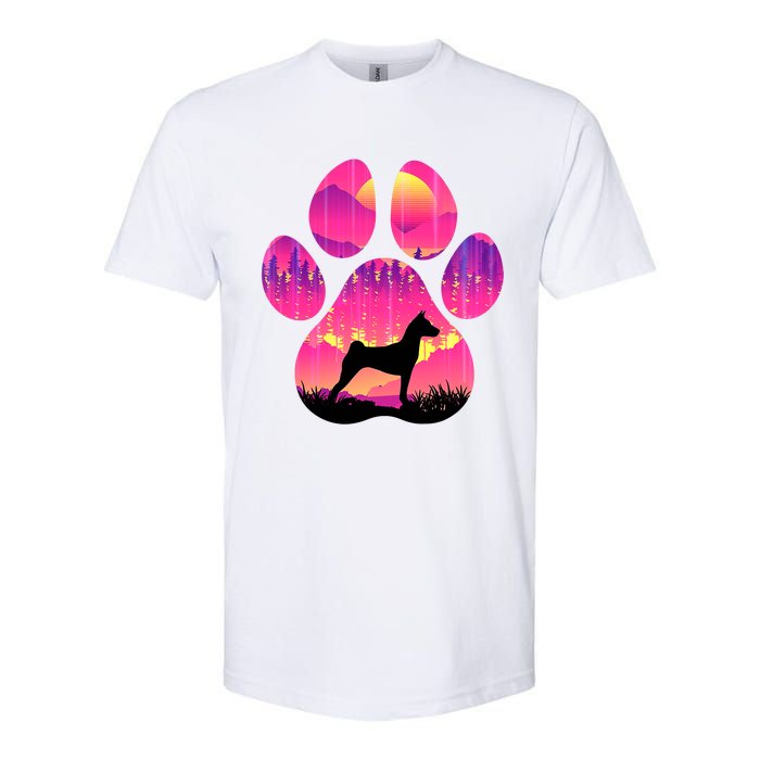 Paw Basenji Dog Mom Dad Mountains Sunset Softstyle CVC T-Shirt