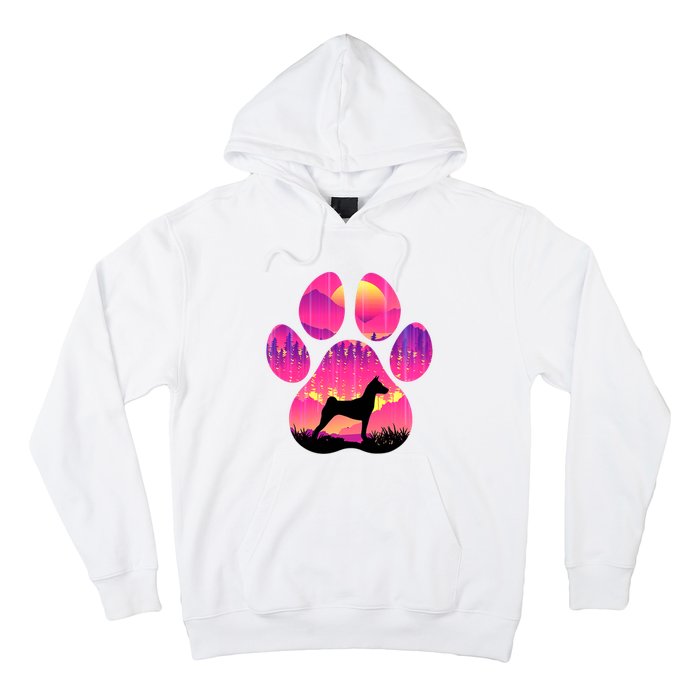 Paw Basenji Dog Mom Dad Mountains Sunset Hoodie