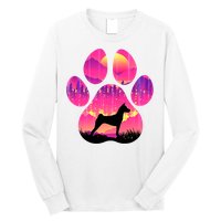 Paw Basenji Dog Mom Dad Mountains Sunset Long Sleeve Shirt