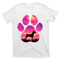 Paw Basenji Dog Mom Dad Mountains Sunset T-Shirt