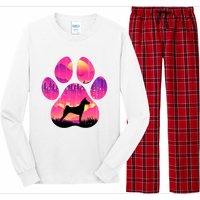 Paw Basenji Dog Mom Dad Mountains Sunset Long Sleeve Pajama Set