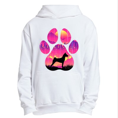 Paw Basenji Dog Mom Dad Mountains Sunset Urban Pullover Hoodie