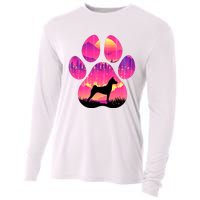 Paw Basenji Dog Mom Dad Mountains Sunset Cooling Performance Long Sleeve Crew