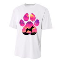 Paw Basenji Dog Mom Dad Mountains Sunset Performance Sprint T-Shirt