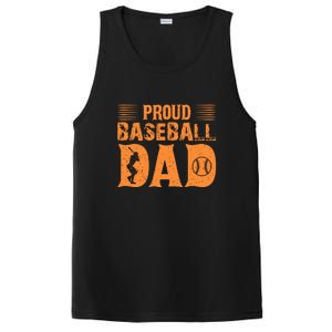 Proud Baseball Dad Gift For Baseball Player Father's Day PosiCharge Competitor Tank