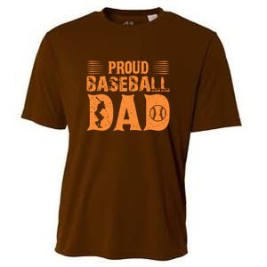 Proud Baseball Dad Gift For Baseball Player Father's Day Cooling Performance Crew T-Shirt