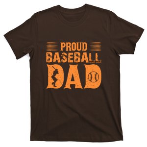 Proud Baseball Dad Gift For Baseball Player Father's Day T-Shirt