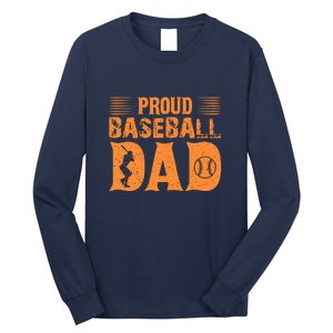 Proud Baseball Dad Gift For Baseball Player Father's Day Long Sleeve Shirt