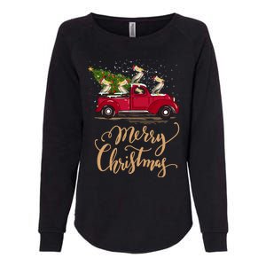 Pelicans Bird Driving Christmas Tree Truck Pelican Christmas Gift Womens California Wash Sweatshirt