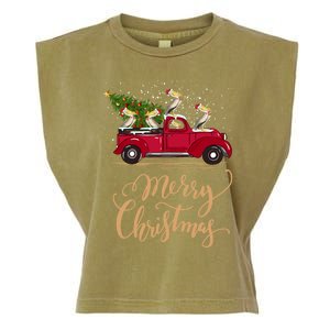 Pelicans Bird Driving Christmas Tree Truck Pelican Christmas Gift Garment-Dyed Women's Muscle Tee