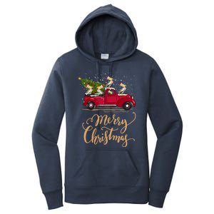 Pelicans Bird Driving Christmas Tree Truck Pelican Christmas Gift Women's Pullover Hoodie