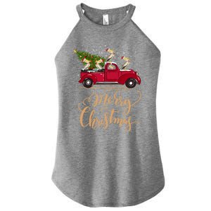 Pelicans Bird Driving Christmas Tree Truck Pelican Christmas Gift Women's Perfect Tri Rocker Tank