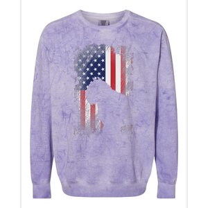 Patriotic Bouvier Des Flandres American Flag Cool Dog Lover Colorblast Crewneck Sweatshirt