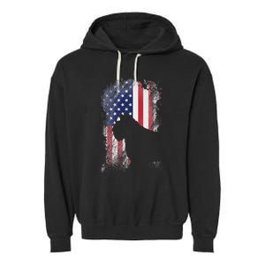 Patriotic Bouvier Des Flandres American Flag Cool Dog Lover Garment-Dyed Fleece Hoodie