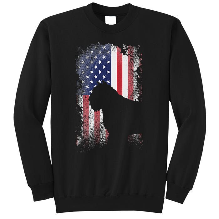 Patriotic Bouvier Des Flandres American Flag Cool Dog Lover Sweatshirt