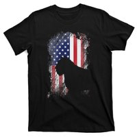 Patriotic Bouvier Des Flandres American Flag Cool Dog Lover T-Shirt