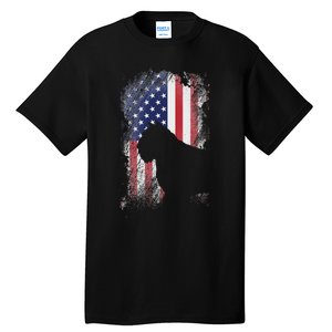 Patriotic Bouvier Des Flandres American Flag Cool Dog Lover Tall T-Shirt